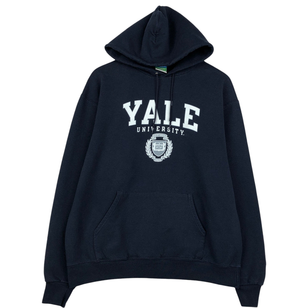 Champion ECO FLEECE YALE College Sweatshirt Pullover Hoodie (Men's Size L) unclear navy blue type Vintage Second Hand