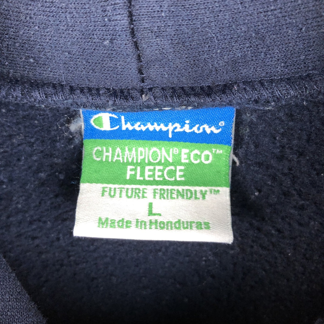 Champion ECO FLEECE YALE College Sweatshirt Pullover Hoodie (Men's Size L) unclear navy blue type Vintage Second Hand