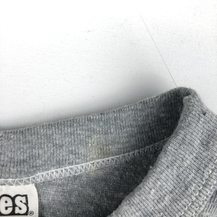 80'S Hanes poly cotton orange tag printed T-shirt, made in USA, men's size S equivalent, vintage. cotton gray type Vintage Second Hand