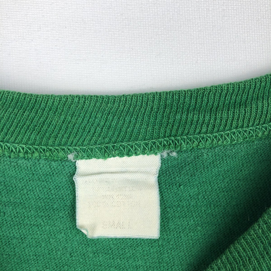 70'S style printed T-shirt, women's size S (approx.) unclear green type Vintage Second Hand