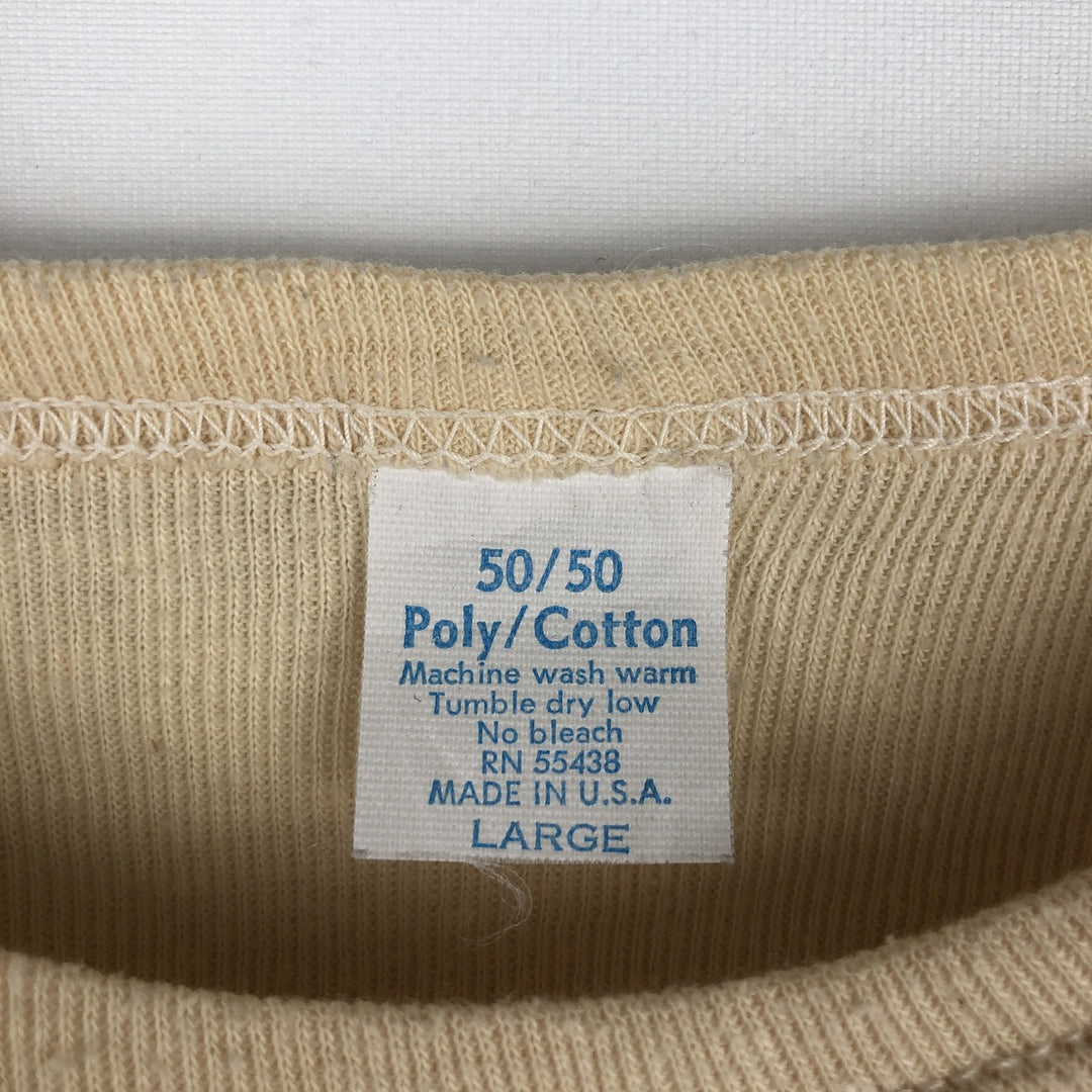 Printed T-shirt, Made in USA, Women's Size L (approx.), Vintage polyester Beige type Vintage Second Hand