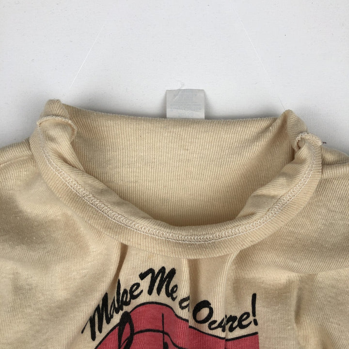 Printed T-shirt, Made in USA, Women's Size L (approx.), Vintage polyester Beige type Vintage Second Hand