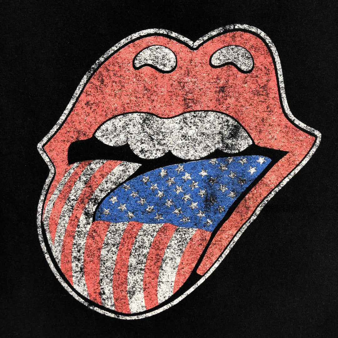 ZIP CODE THE ROLLING STONES The Rolling Stones 3/4 Sleeve Raglan Band T-Shirt (Women's Size M) cotton black type Vintage Second Hand