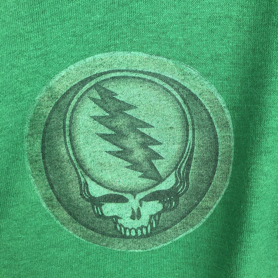 80s-90'S Swing Tee - Grateful Dead Skull Pattern Band T-Shirt - Women's Size S (Equivalent) - Vintage polyester green type Vintage Second Hand