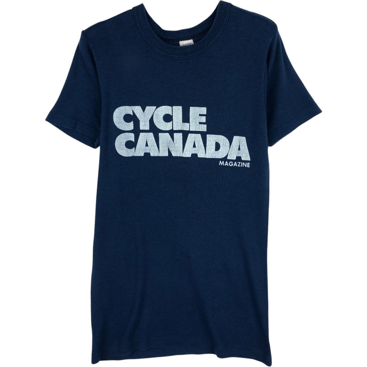 Avanti CYCLE CANADA Motorcycle Bike T-Shirt, Made in Canada, Women's Size M (approx.), Vintage polyester Navy blue Vintage Second Hand