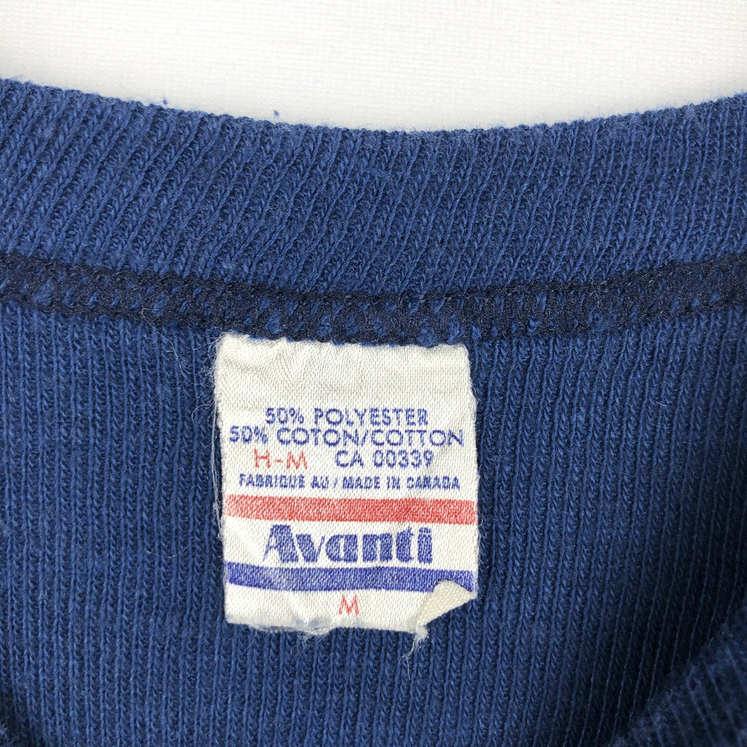 Avanti CYCLE CANADA Motorcycle Bike T-Shirt, Made in Canada, Women's Size M (approx.), Vintage polyester Navy blue Vintage Second Hand