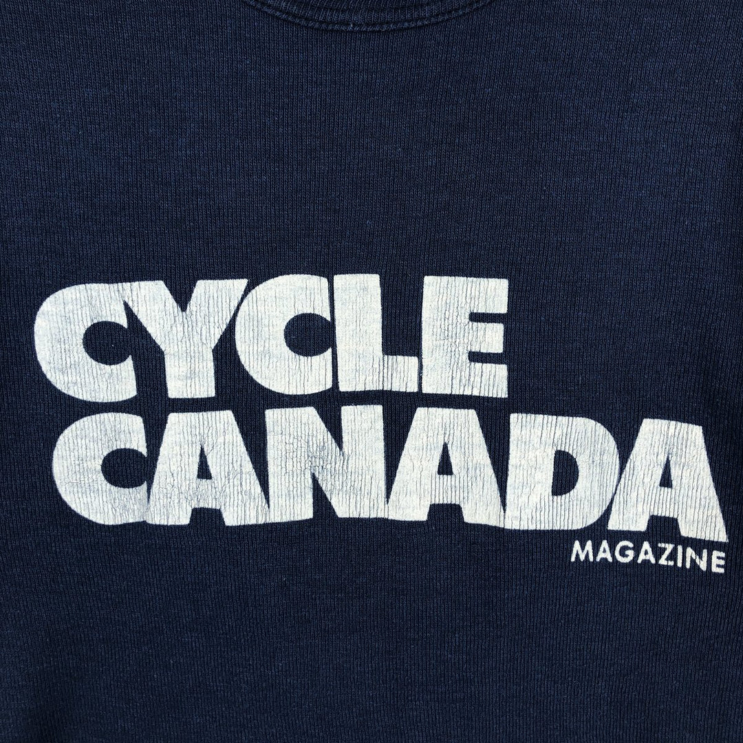 Avanti CYCLE CANADA Motorcycle Bike T-Shirt, Made in Canada, Women's Size M (approx.), Vintage polyester Navy blue Vintage Second Hand