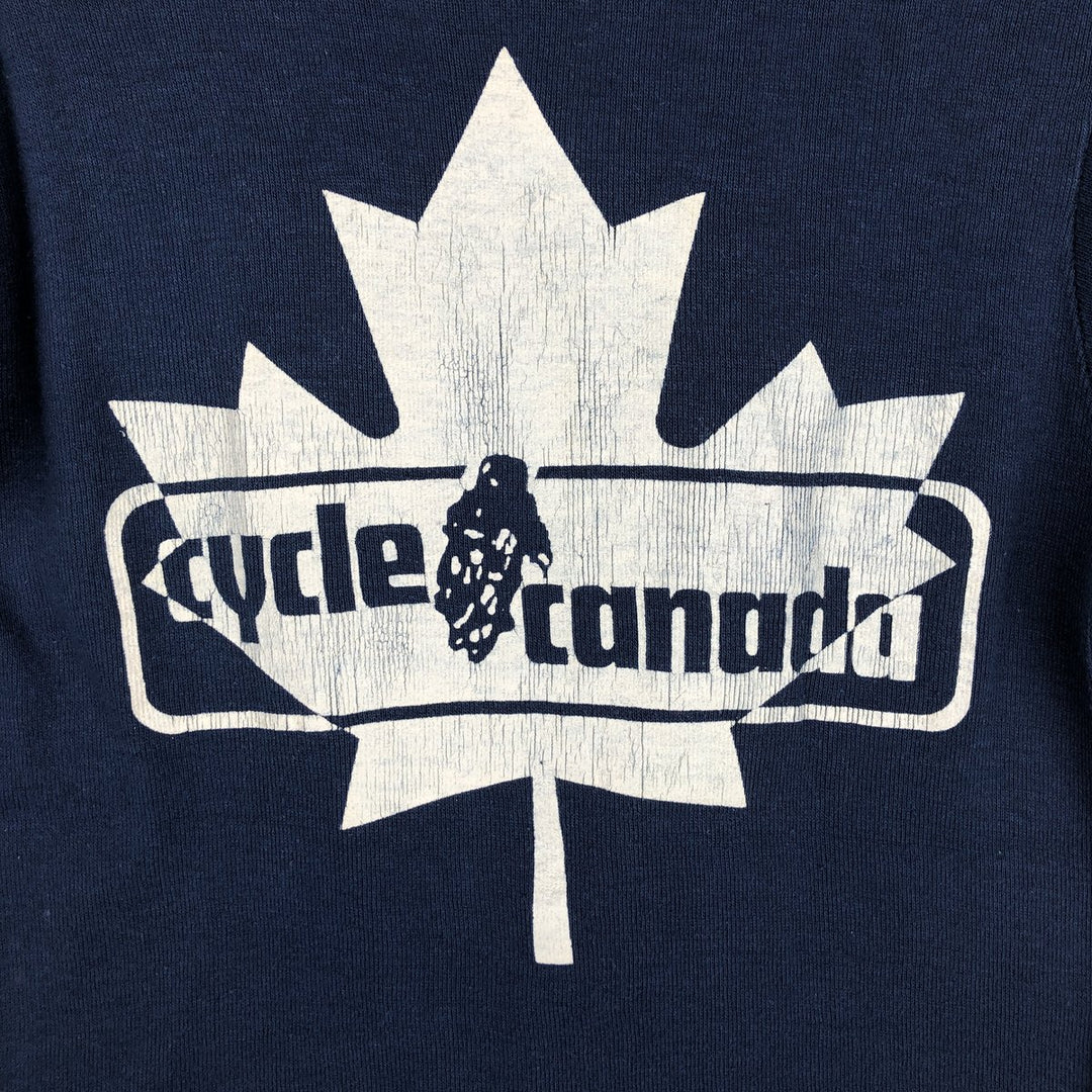 Avanti CYCLE CANADA Motorcycle Bike T-Shirt, Made in Canada, Women's Size M (approx.), Vintage polyester Navy blue Vintage Second Hand