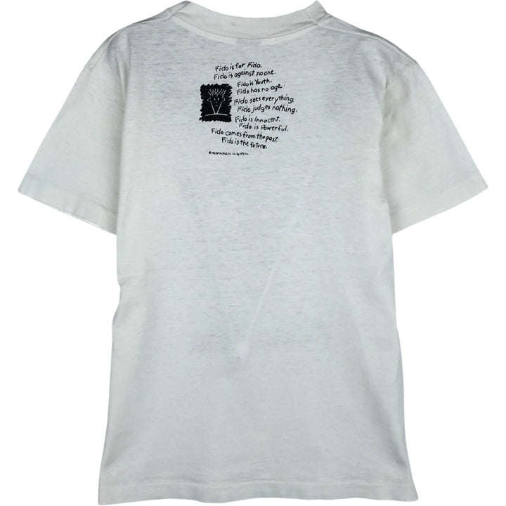 80'S FIDO DIDO Print T-shirt, Women's Size M (approx.) unclear white type Vintage Second Hand