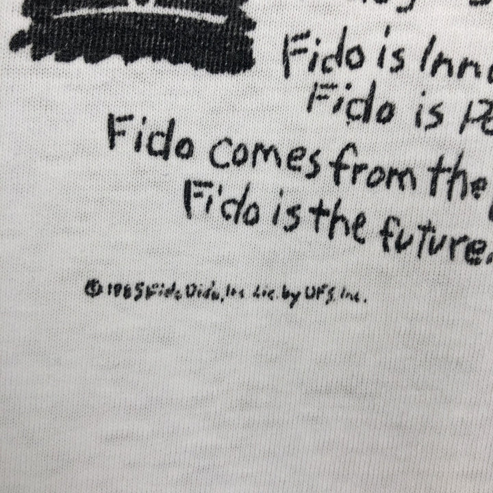 80'S FIDO DIDO Print T-shirt, Women's Size M (approx.) unclear white type Vintage Second Hand