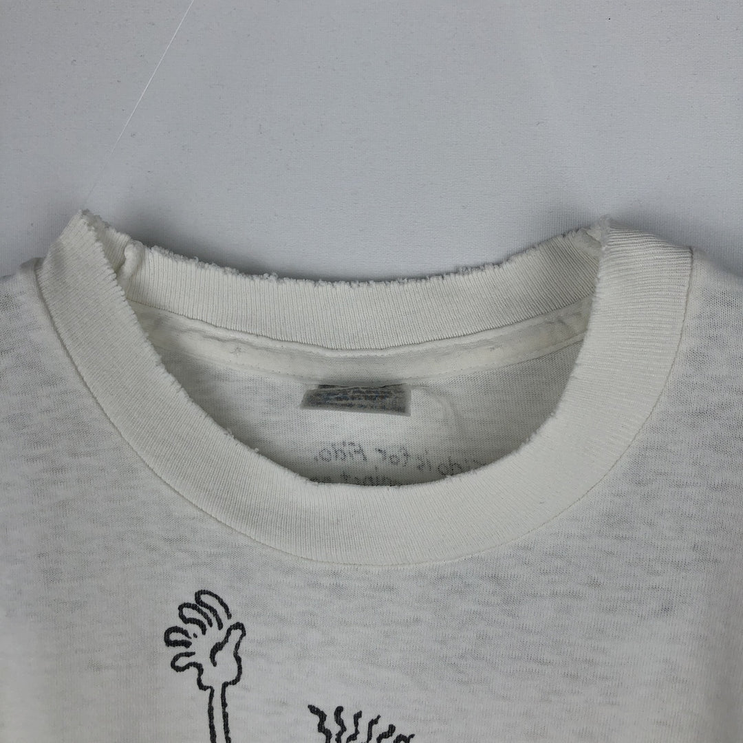 80'S FIDO DIDO Print T-shirt, Women's Size M (approx.) unclear white type Vintage Second Hand