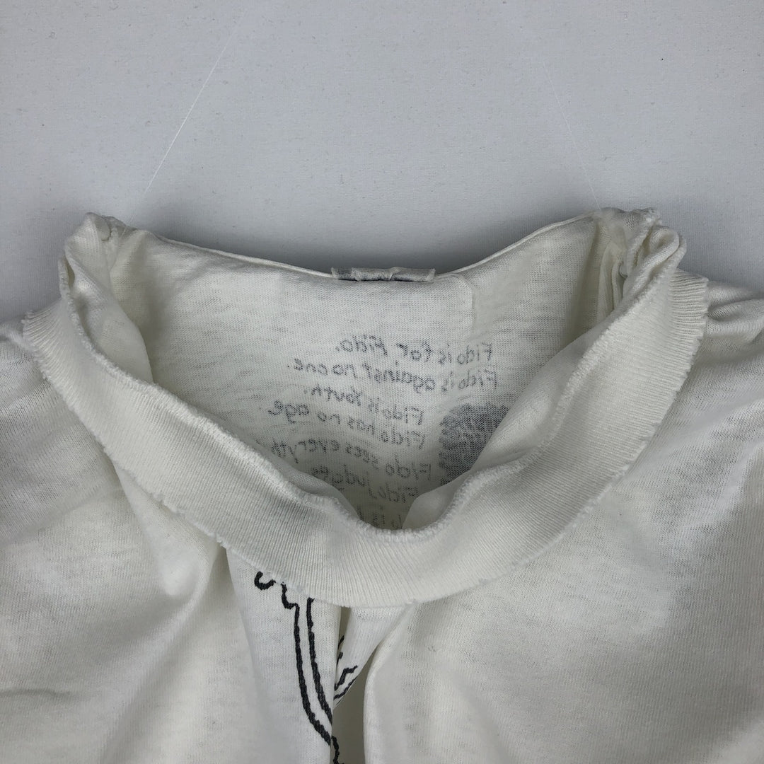 80'S FIDO DIDO Print T-shirt, Women's Size M (approx.) unclear white type Vintage Second Hand