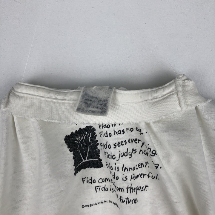 80'S FIDO DIDO Print T-shirt, Women's Size M (approx.) unclear white type Vintage Second Hand