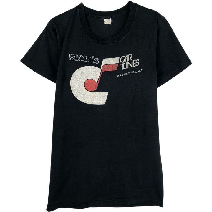 RICH'S CAR TUNES Advertising T-Shirt, Made in USA, Men's Size S (Equivalent), Vintage cotton black type Vintage Second Hand