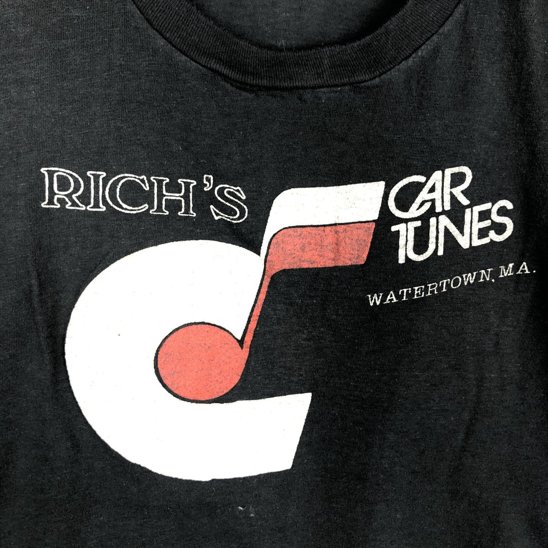 RICH'S CAR TUNES Advertising T-Shirt, Made in USA, Men's Size S (Equivalent), Vintage cotton black type Vintage Second Hand
