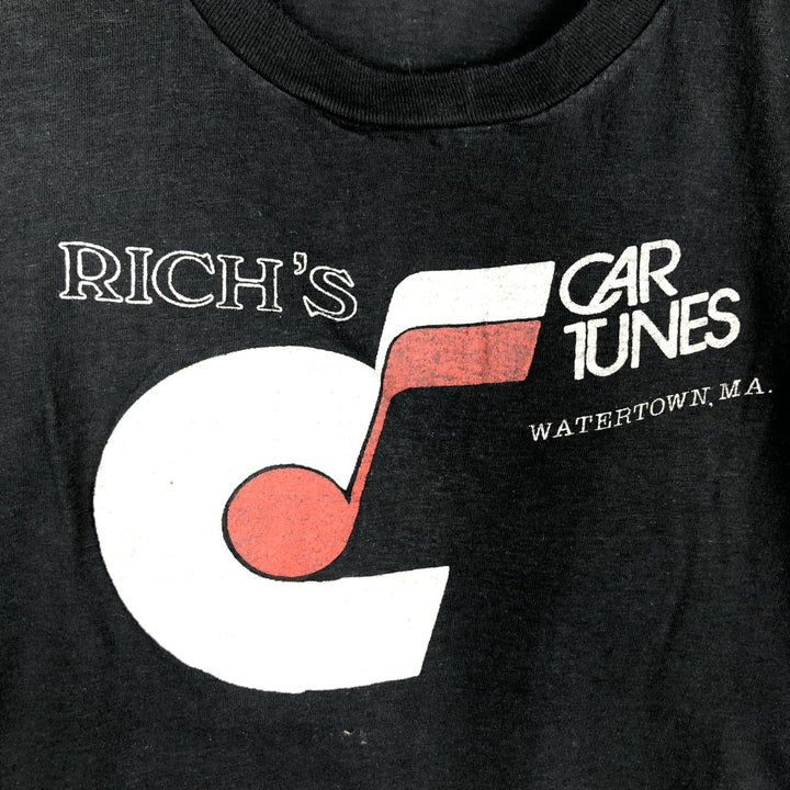 RICH'S CAR TUNES Advertising T-Shirt, Made in USA, Men's Size S (Equivalent), Vintage cotton black type Vintage Second Hand