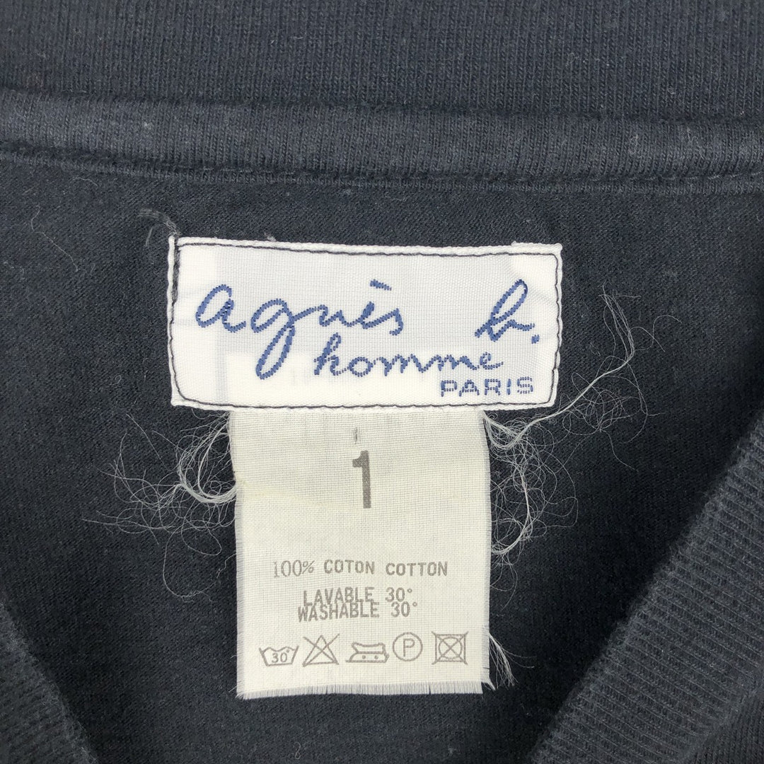 agnes b. HOMME Tank Top, Men's Size M (approx.) cotton black type Vintage Second Hand