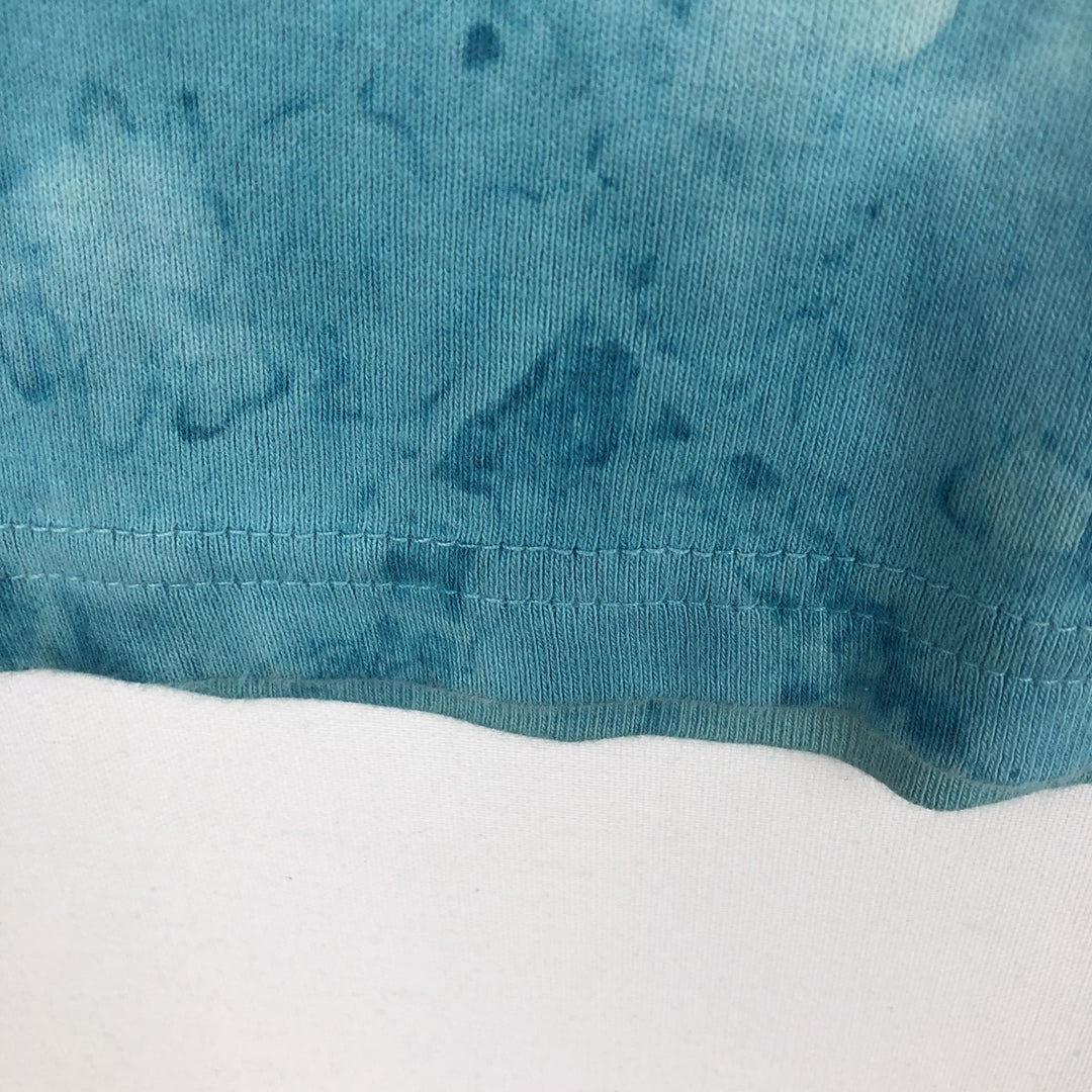 Big Size 2000'S Harley-Davidson Tie-Dye Pattern Motorcycle 3/4 Sleeve Long T-Shirt (Women's XXXL equivalent) cotton Blue type light blue Vintage Second Hand