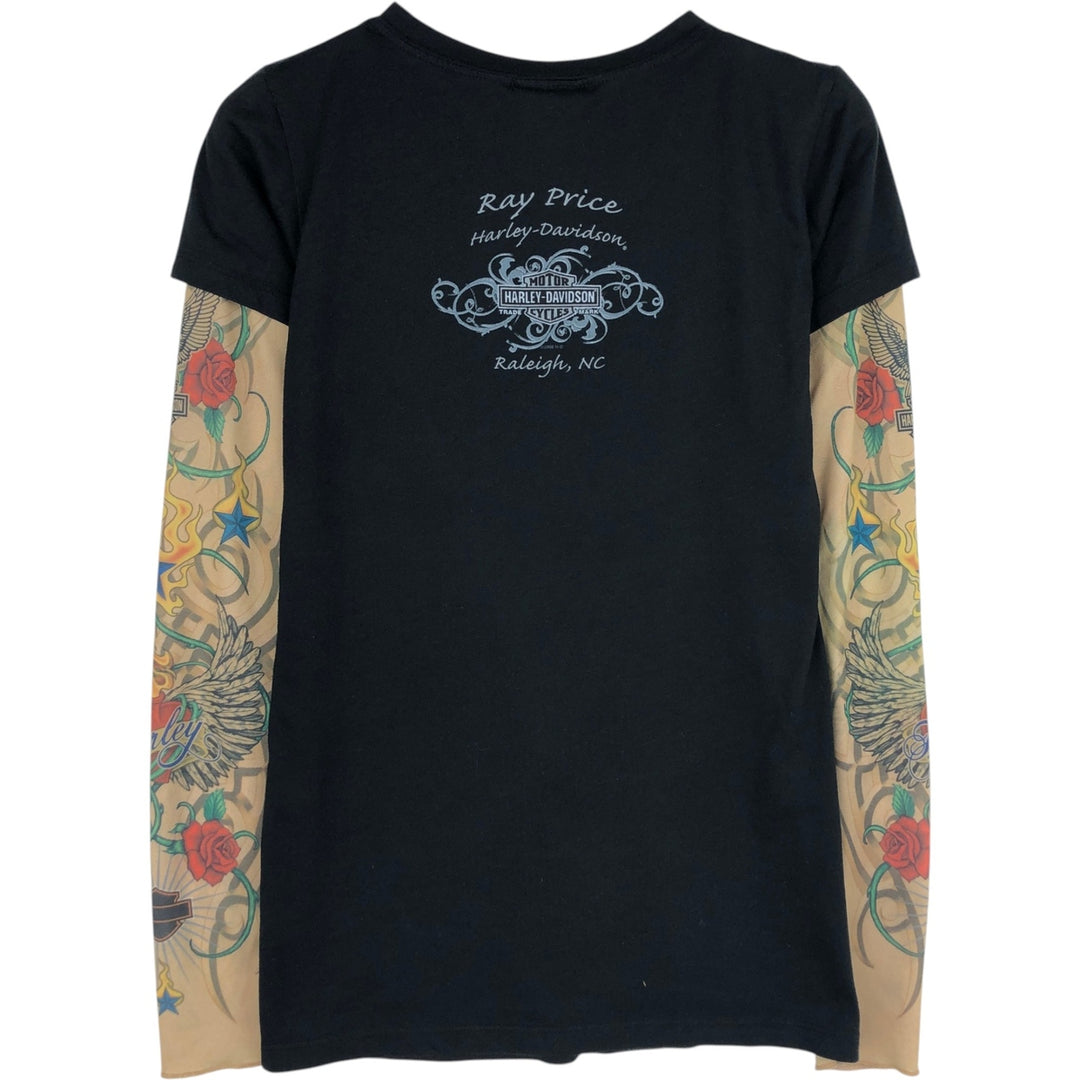2000'S Harley-Davidson Motorcycle Long-Sleeve T-Shirt (Women's Size L) polyester black type Vintage Second Hand