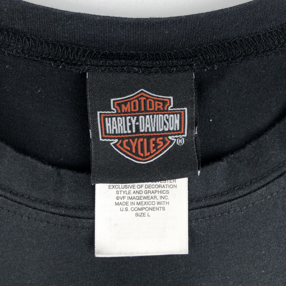 2000'S Harley-Davidson Motorcycle Long-Sleeve T-Shirt (Women's Size L) polyester black type Vintage Second Hand