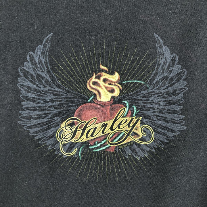 2000'S Harley-Davidson Motorcycle Long-Sleeve T-Shirt (Women's Size L) polyester black type Vintage Second Hand