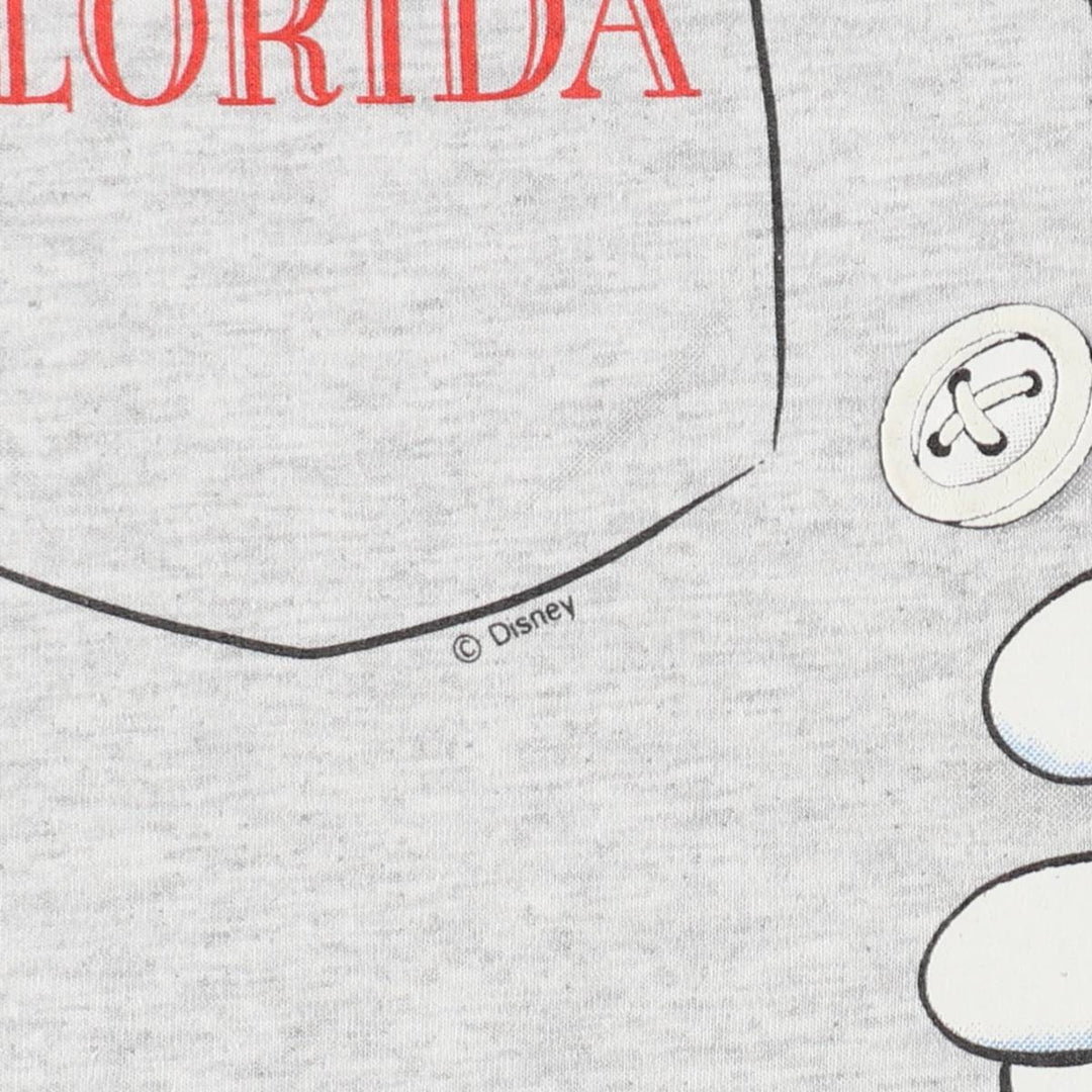 90'S Sherry's Mickey Mouse Character Print T-Shirt, Made in USA, Men's Size L (Equivalent), Vintage cotton gray type Vintage Second Hand