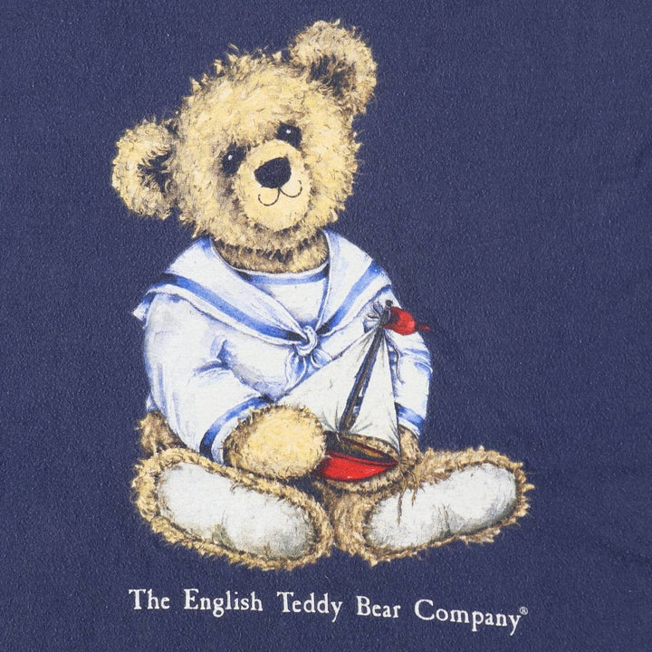 The English Teddy Bear Company Anime Character Print T-Shirt (Men's Size L) cotton navy blue type Vintage Second Hand