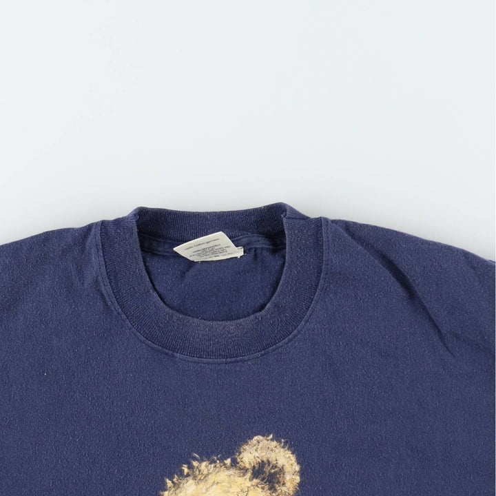 The English Teddy Bear Company Anime Character Print T-Shirt (Men's Size L) cotton navy blue type Vintage Second Hand