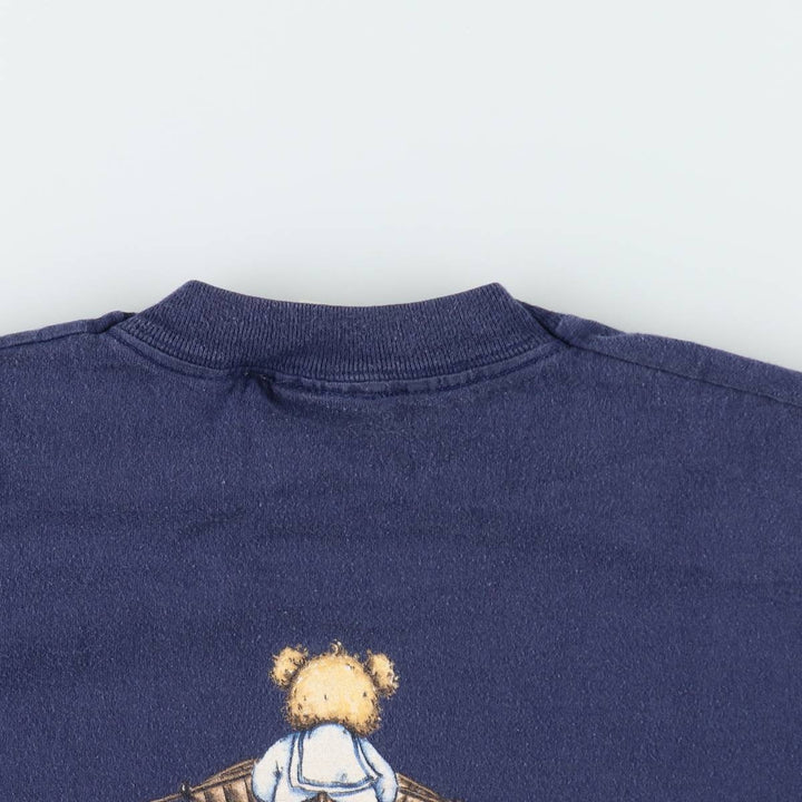 The English Teddy Bear Company Anime Character Print T-Shirt (Men's Size L) cotton navy blue type Vintage Second Hand