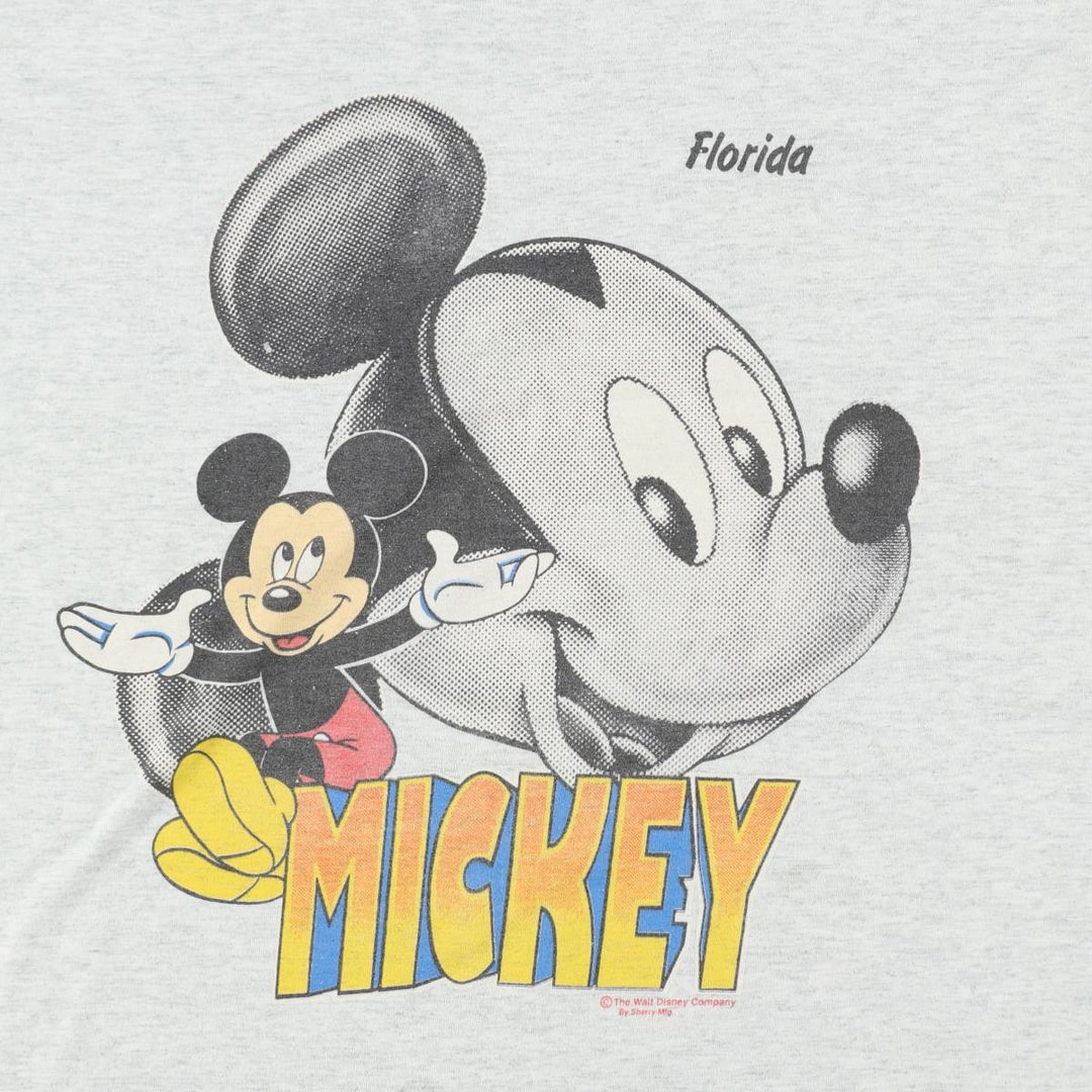 90'S Screen Stars BEST Mickey Mouse Character Print T-Shirt, Made in USA, Men's XL equivalent, Vintage cotton pale white type Vintage Second Hand