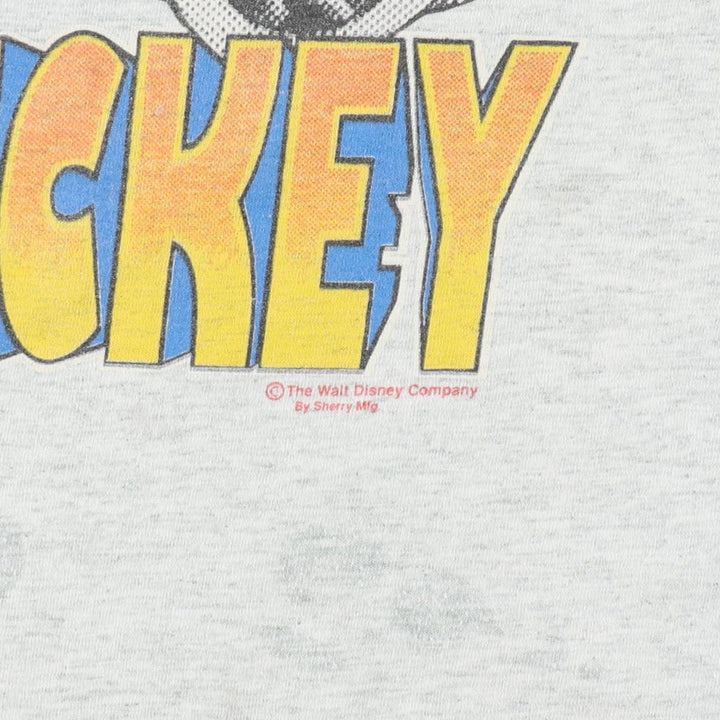 90'S Screen Stars BEST Mickey Mouse Character Print T-Shirt, Made in USA, Men's XL equivalent, Vintage cotton pale white type Vintage Second Hand