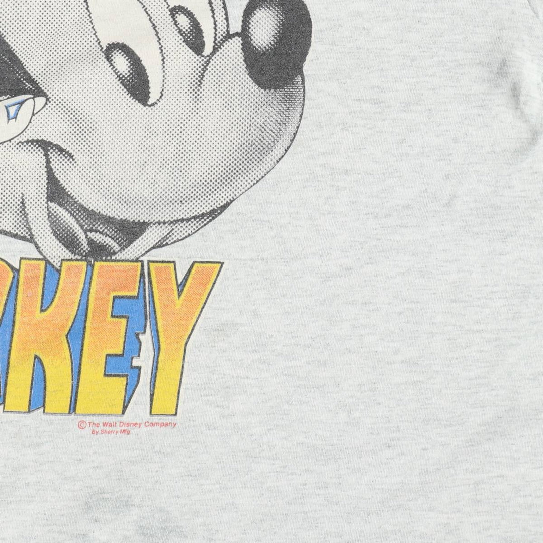 90'S Screen Stars BEST Mickey Mouse Character Print T-Shirt, Made in USA, Men's XL equivalent, Vintage cotton pale white type Vintage Second Hand