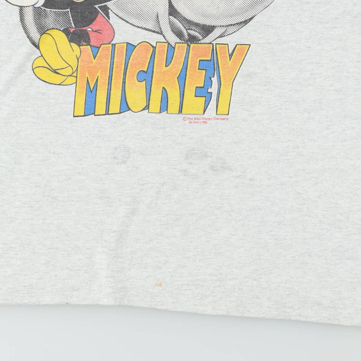 90'S Screen Stars BEST Mickey Mouse Character Print T-Shirt, Made in USA, Men's XL equivalent, Vintage cotton pale white type Vintage Second Hand