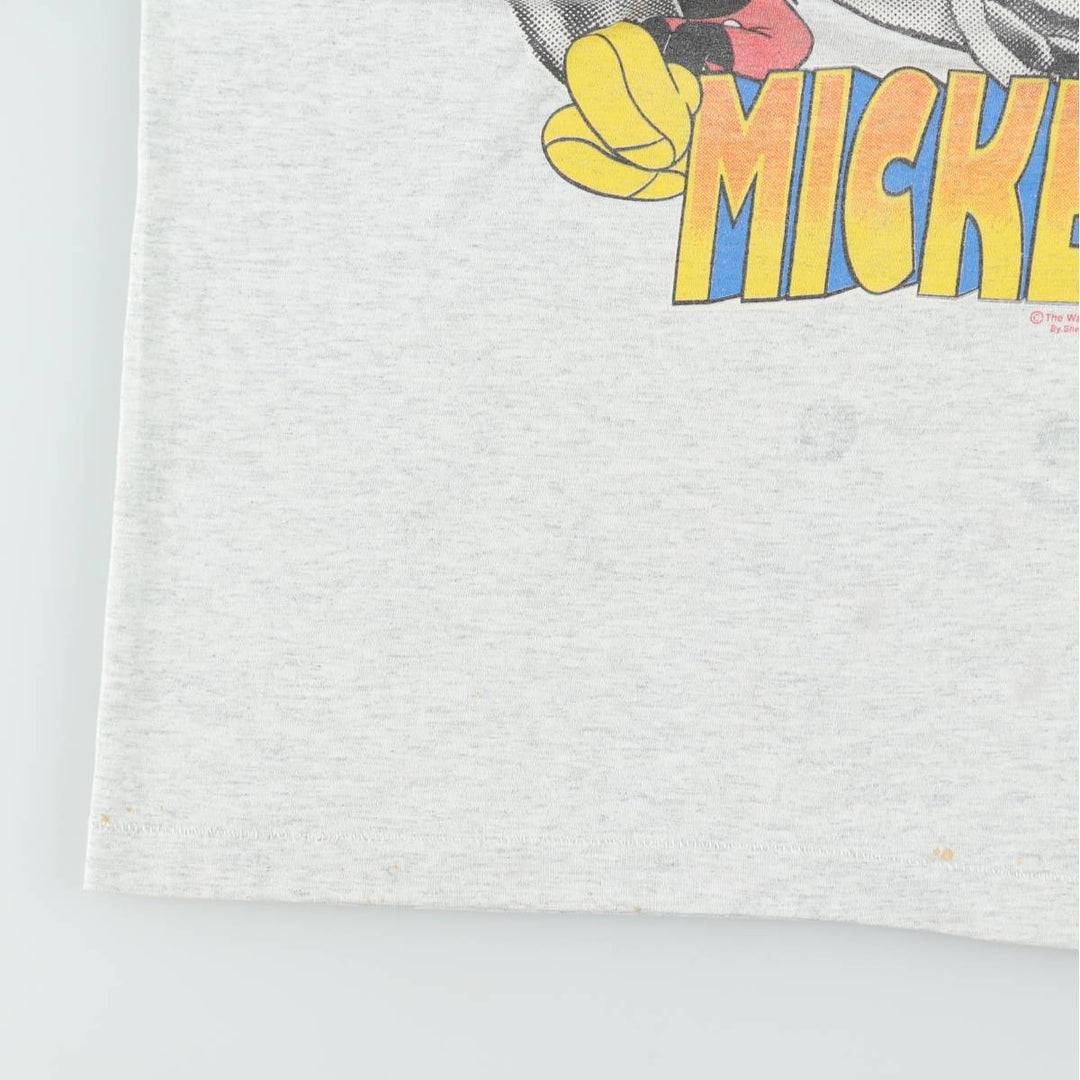 90'S Screen Stars BEST Mickey Mouse Character Print T-Shirt, Made in USA, Men's XL equivalent, Vintage cotton pale white type Vintage Second Hand
