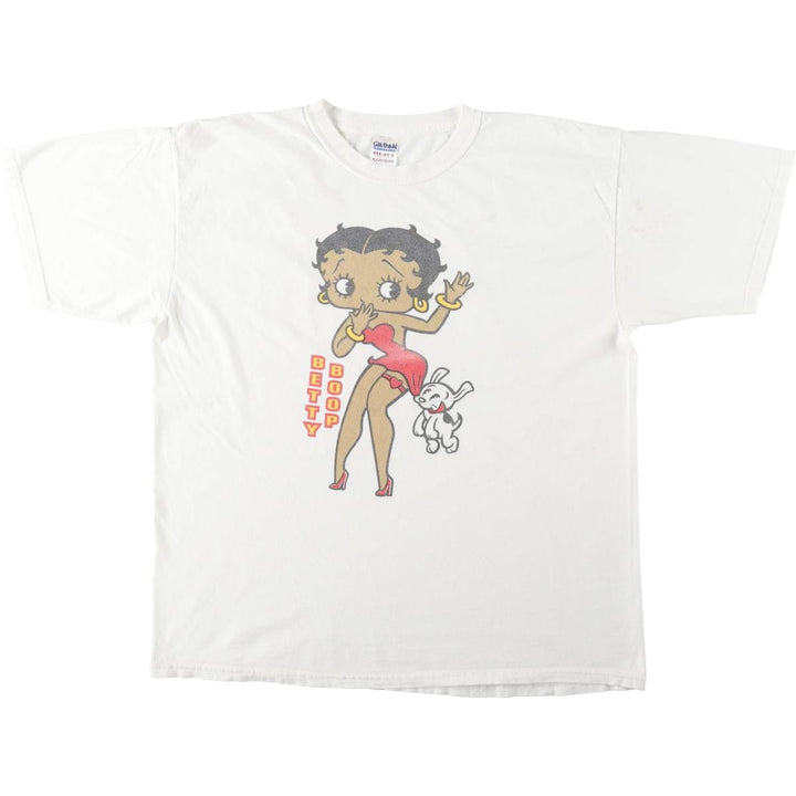 Gildan Betty Boop character print T-shirt, men's size XL (approx.) cotton white type Vintage Second Hand