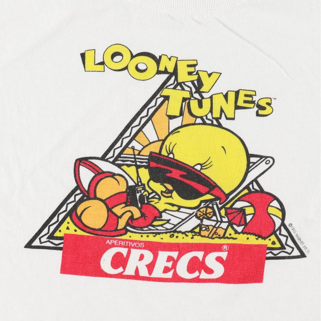 90'S Looney Tunes Tweety character print T-shirt, men's size XL equivalent, vintage. unclear white type Vintage Second Hand