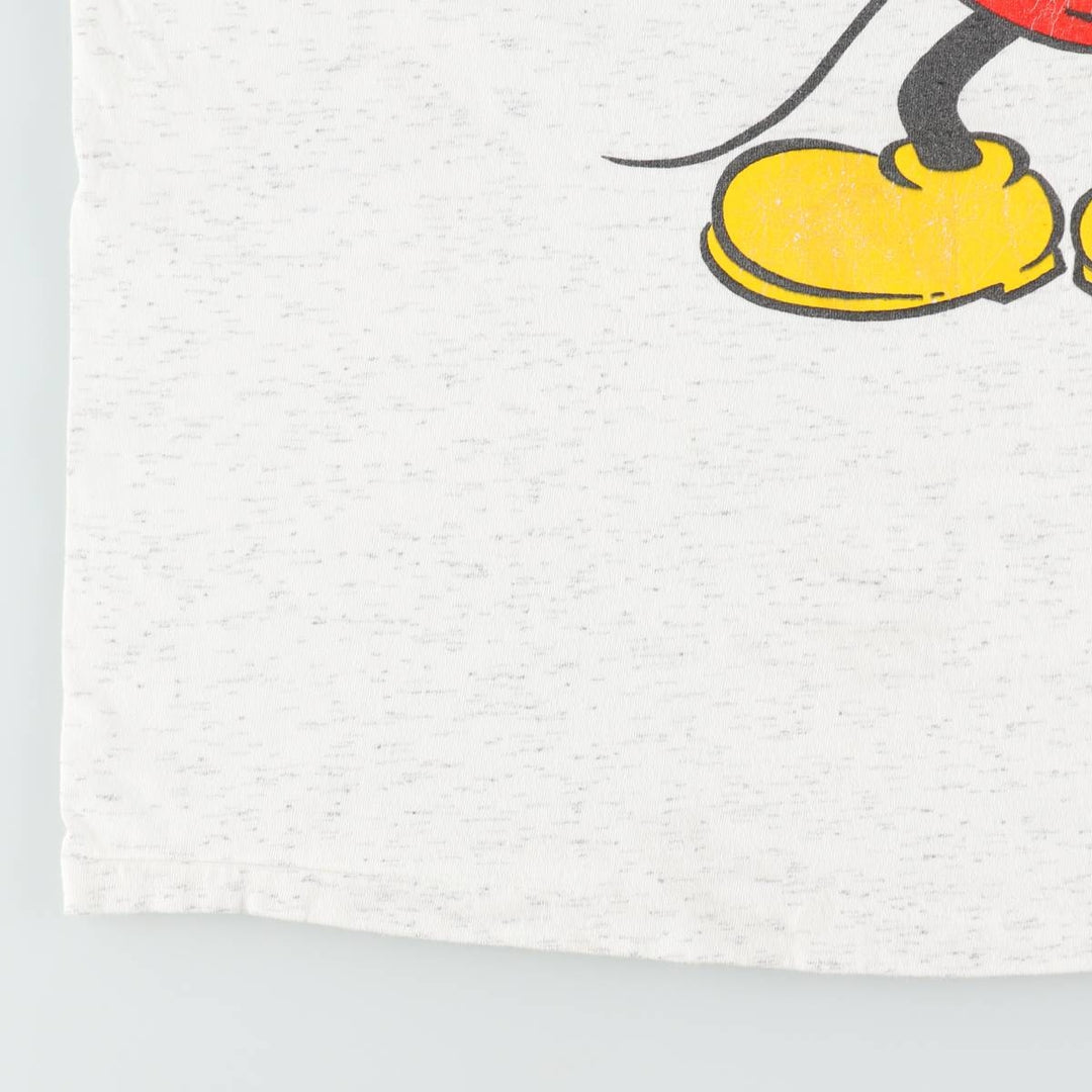 90'S Disney DESIGNS MICKEY MOUSE character print T-shirt, Made in USA, Men's XL equivalent, Vintage cotton white type Vintage Second Hand