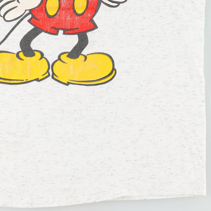 90'S Disney DESIGNS MICKEY MOUSE character print T-shirt, Made in USA, Men's XL equivalent, Vintage cotton white type Vintage Second Hand