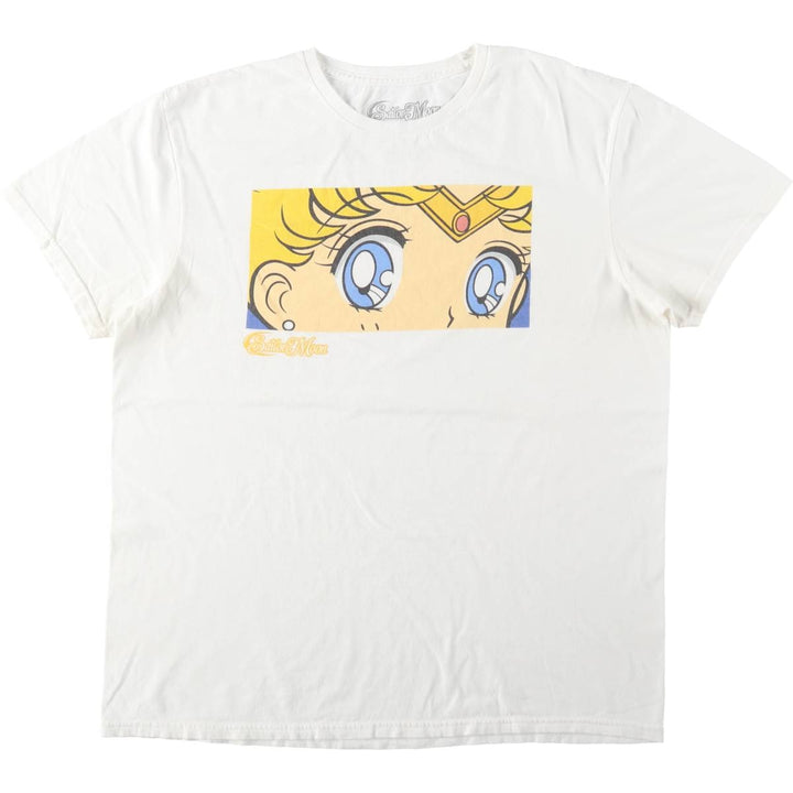 SAILOR MOON Usagi Tsukino Anime Character Print T-Shirt (Men's Size L) cotton white type Vintage Second Hand