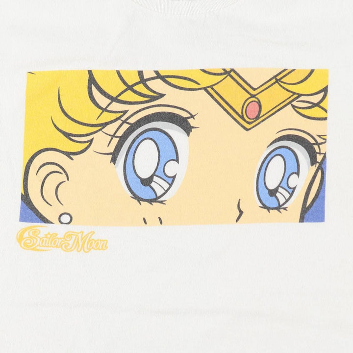 SAILOR MOON Usagi Tsukino Anime Character Print T-Shirt (Men's Size L) cotton white type Vintage Second Hand