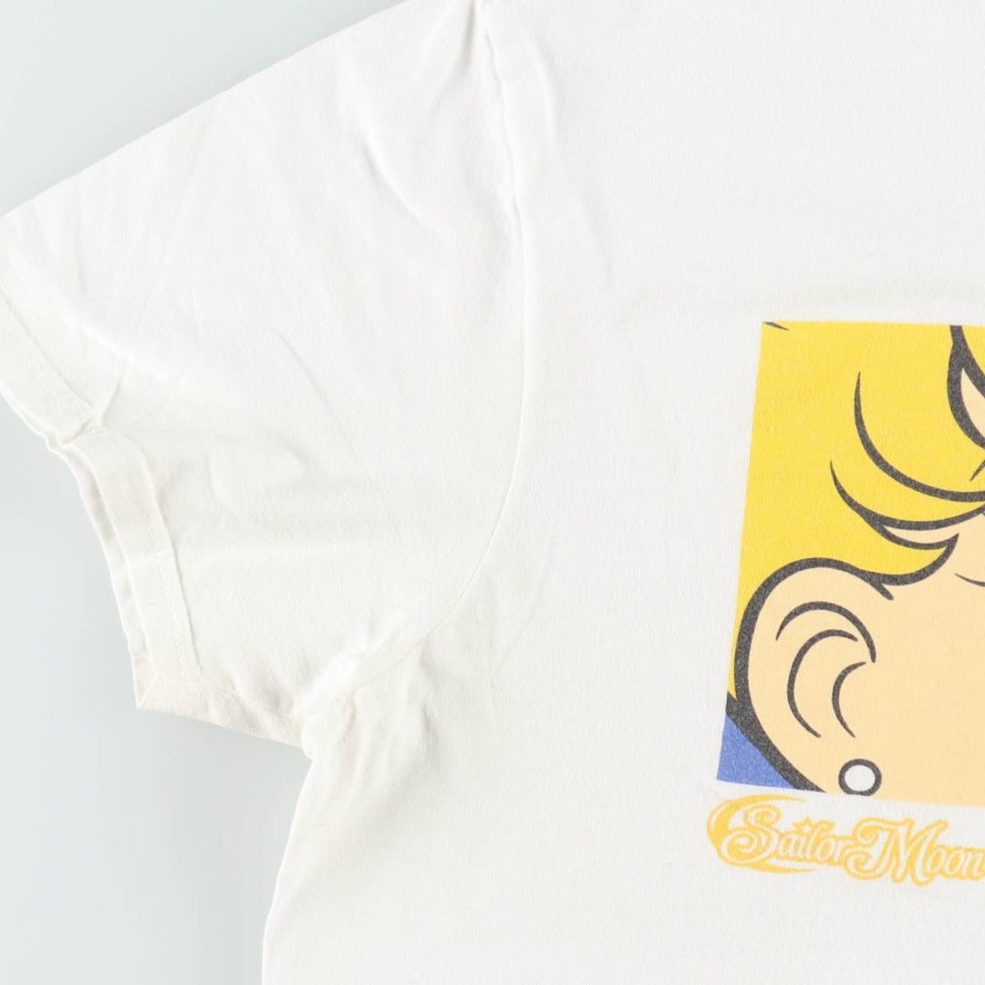 SAILOR MOON Usagi Tsukino Anime Character Print T-Shirt (Men's Size L) cotton white type Vintage Second Hand