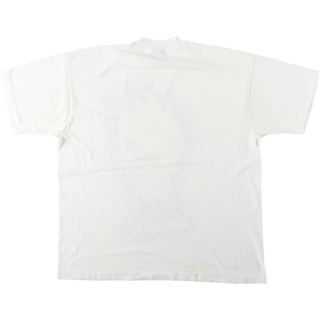 90'S Fruit of the Loom BEST Calvin and Hobbes character print T-shirt, men's size XL. cotton white type Vintage Second Hand