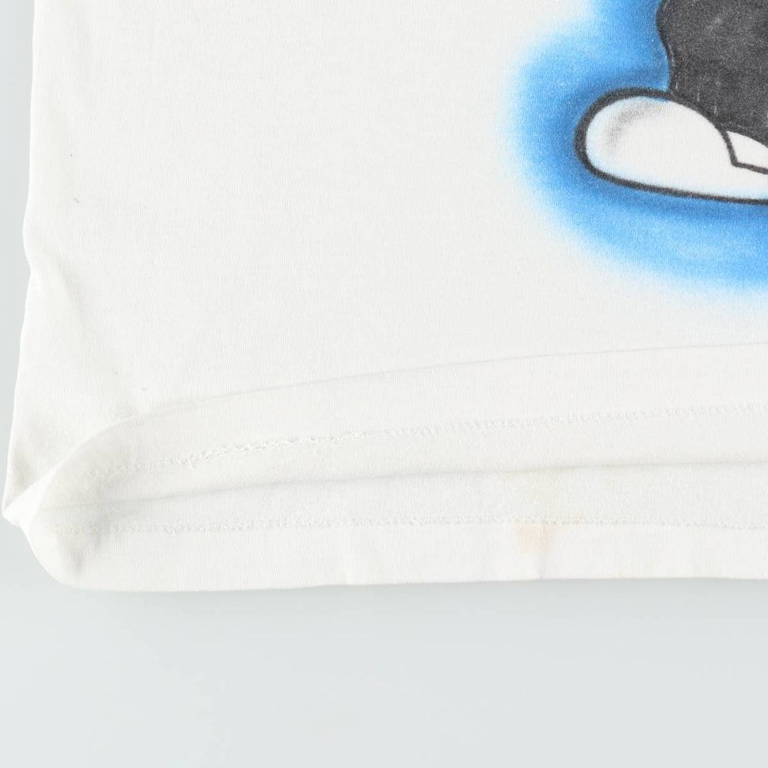 90'S Fruit of the Loom BEST Calvin and Hobbes character print T-shirt, men's size XL. cotton white type Vintage Second Hand