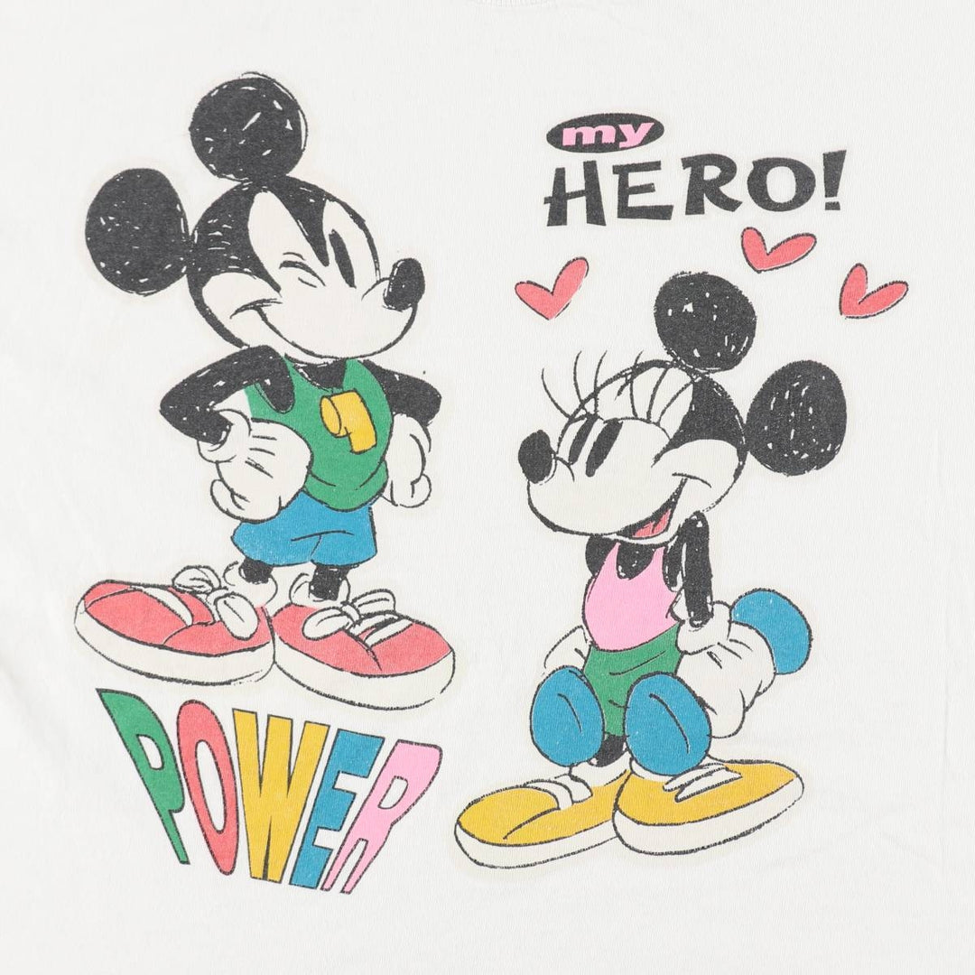 90'S Mickey & Co. MICKEY MOUSE character print T-shirt, Made in USA, Men's XL equivalent, Vintage cotton white type Vintage Second Hand