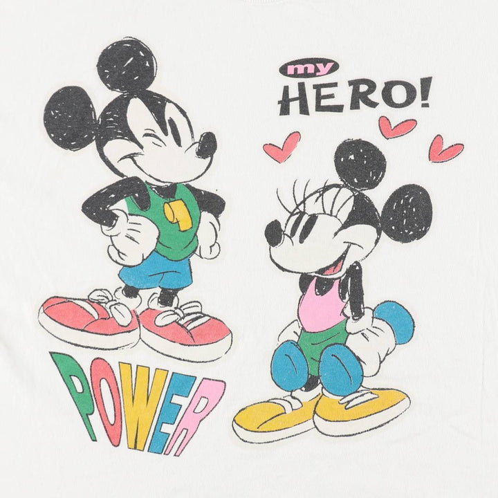90'S Mickey & Co. MICKEY MOUSE character print T-shirt, Made in USA, Men's XL equivalent, Vintage cotton white type Vintage Second Hand