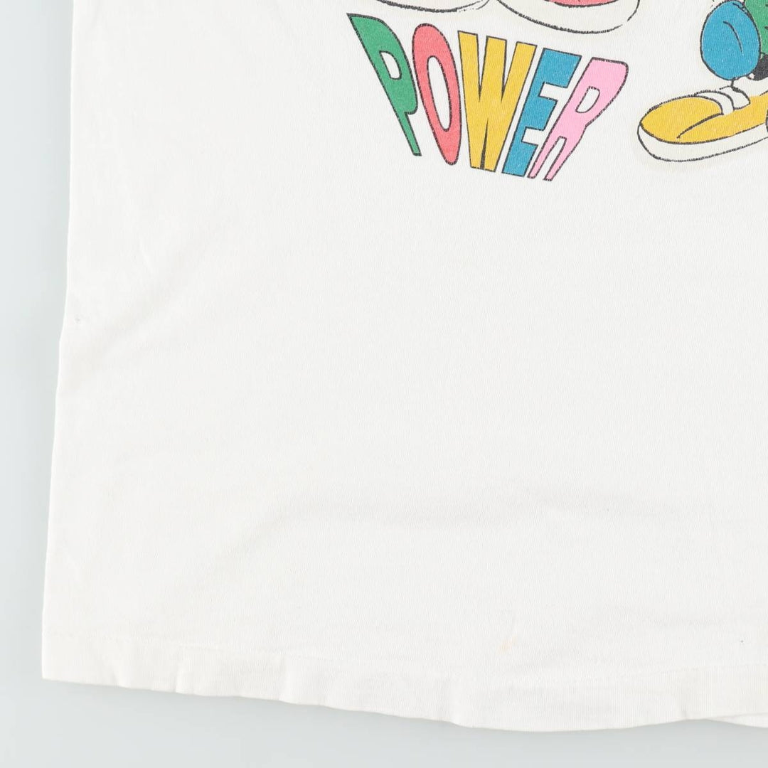 90'S Mickey & Co. MICKEY MOUSE character print T-shirt, Made in USA, Men's XL equivalent, Vintage cotton white type Vintage Second Hand
