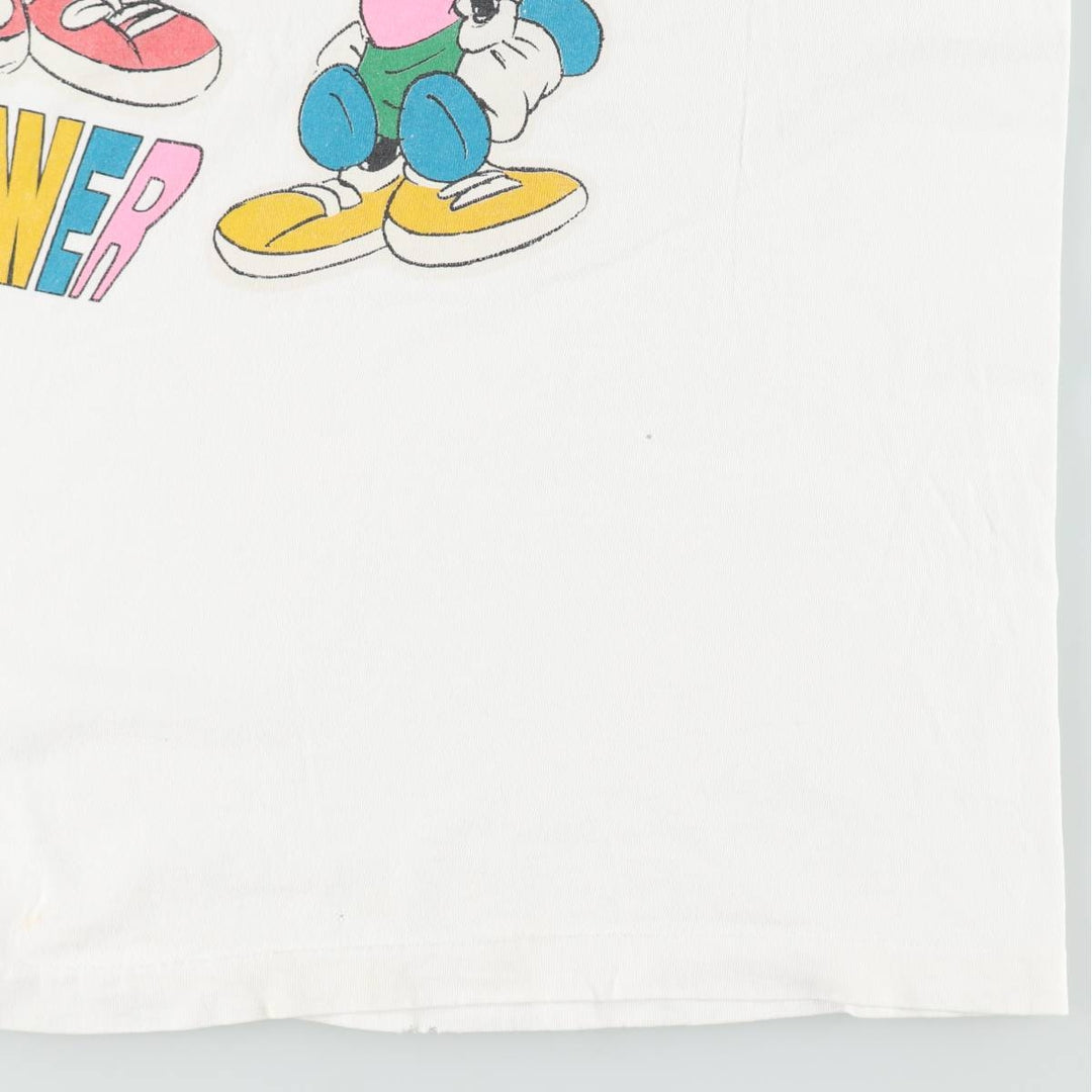 90'S Mickey & Co. MICKEY MOUSE character print T-shirt, Made in USA, Men's XL equivalent, Vintage cotton white type Vintage Second Hand