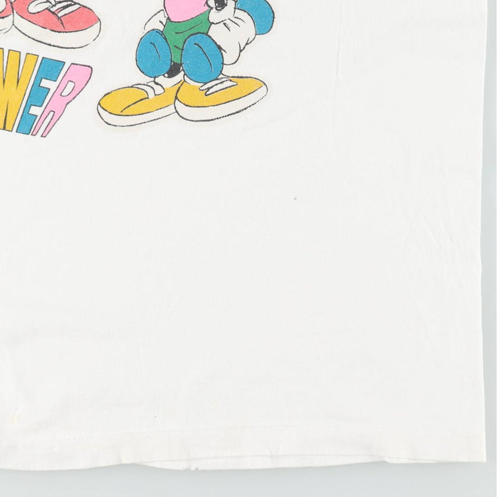 90'S Mickey & Co. MICKEY MOUSE character print T-shirt, Made in USA, Men's XL equivalent, Vintage cotton white type Vintage Second Hand