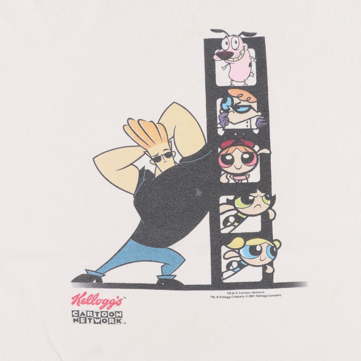 2000'S All Sport Cartoon Network Kellogg's Character Print T-Shirt (Men's Size M) cotton white type Vintage Second Hand