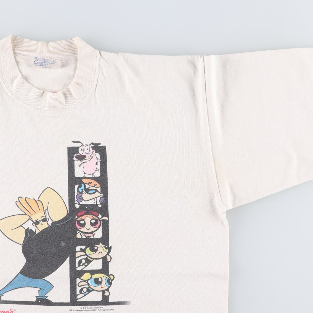 2000'S All Sport Cartoon Network Kellogg's Character Print T-Shirt (Men's Size M) cotton white type Vintage Second Hand